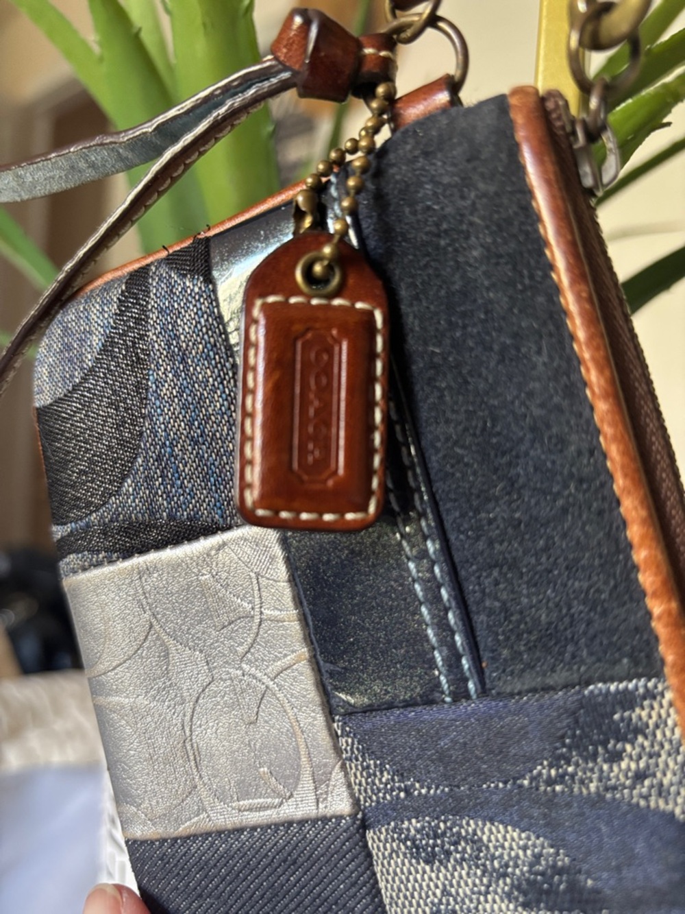 Coach Y2K Vintage Denim Patchwork Wristlet - Picture 2 of 12